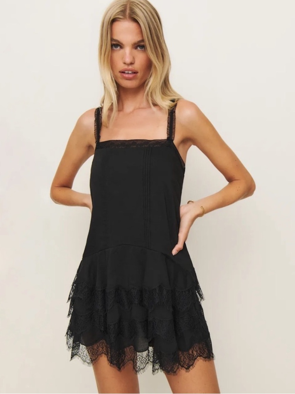 Reformation Cleodora Lace Mini Dress